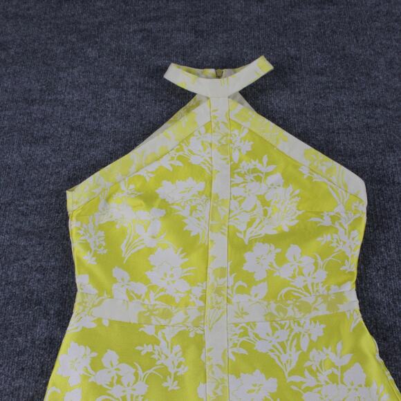 Alexis Dress Medium Alexis Solana Citrus Floral Mini Yellow Jacquard Halter Sexy - Picture 5 of 15